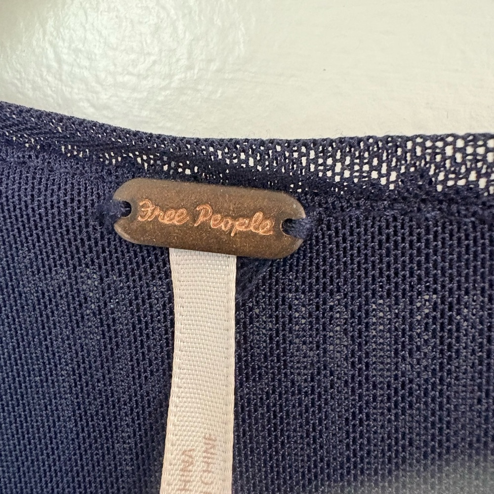 Free People Navy Sequin Wrap Romper - Picture 3 of 11